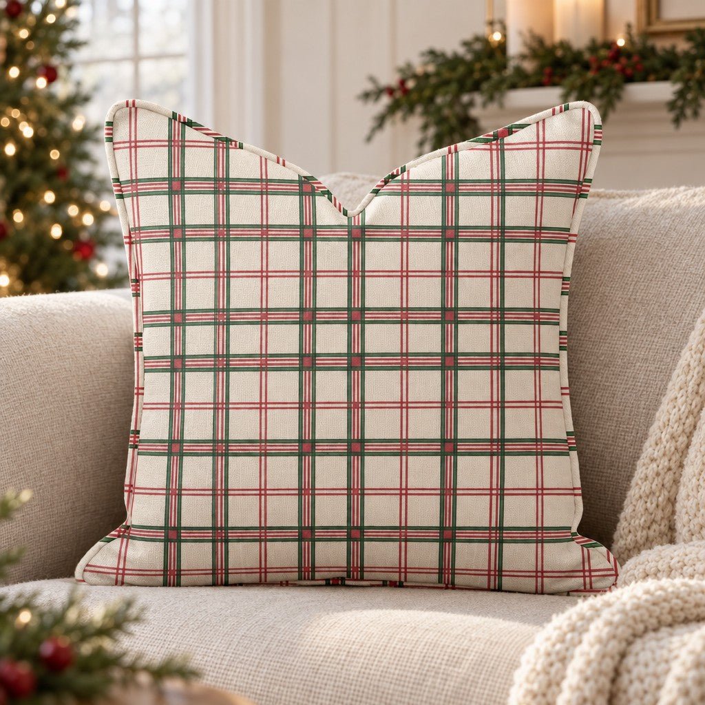 Bookbinder_s Check Throw Pillow throw pillow - Hillcroft Home