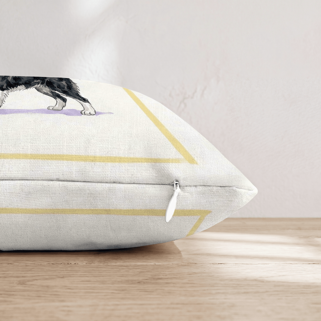 Border Collie Matcha Throw Pillow - Hillcroft Home