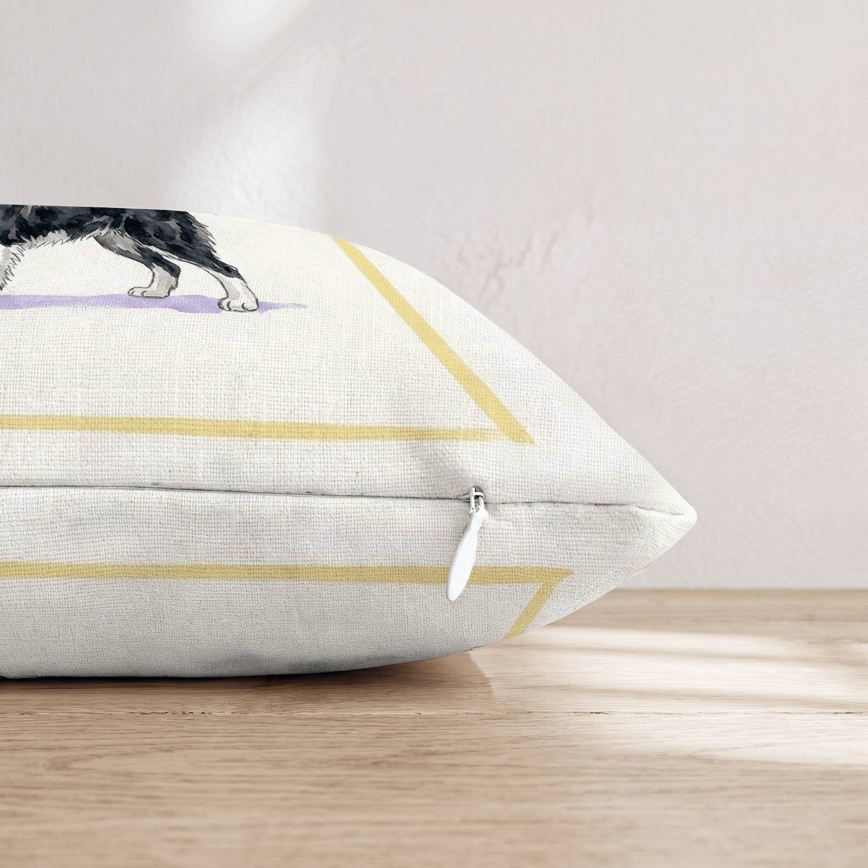 Border Collie Matcha Throw Pillow - Hillcroft Home