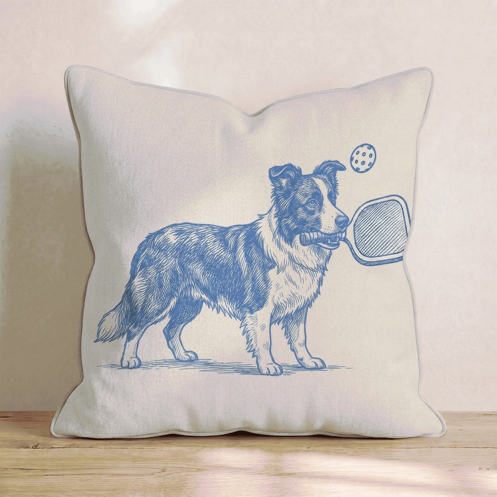 Border Collie Pickleball Throw Pillow - Hillcroft Home