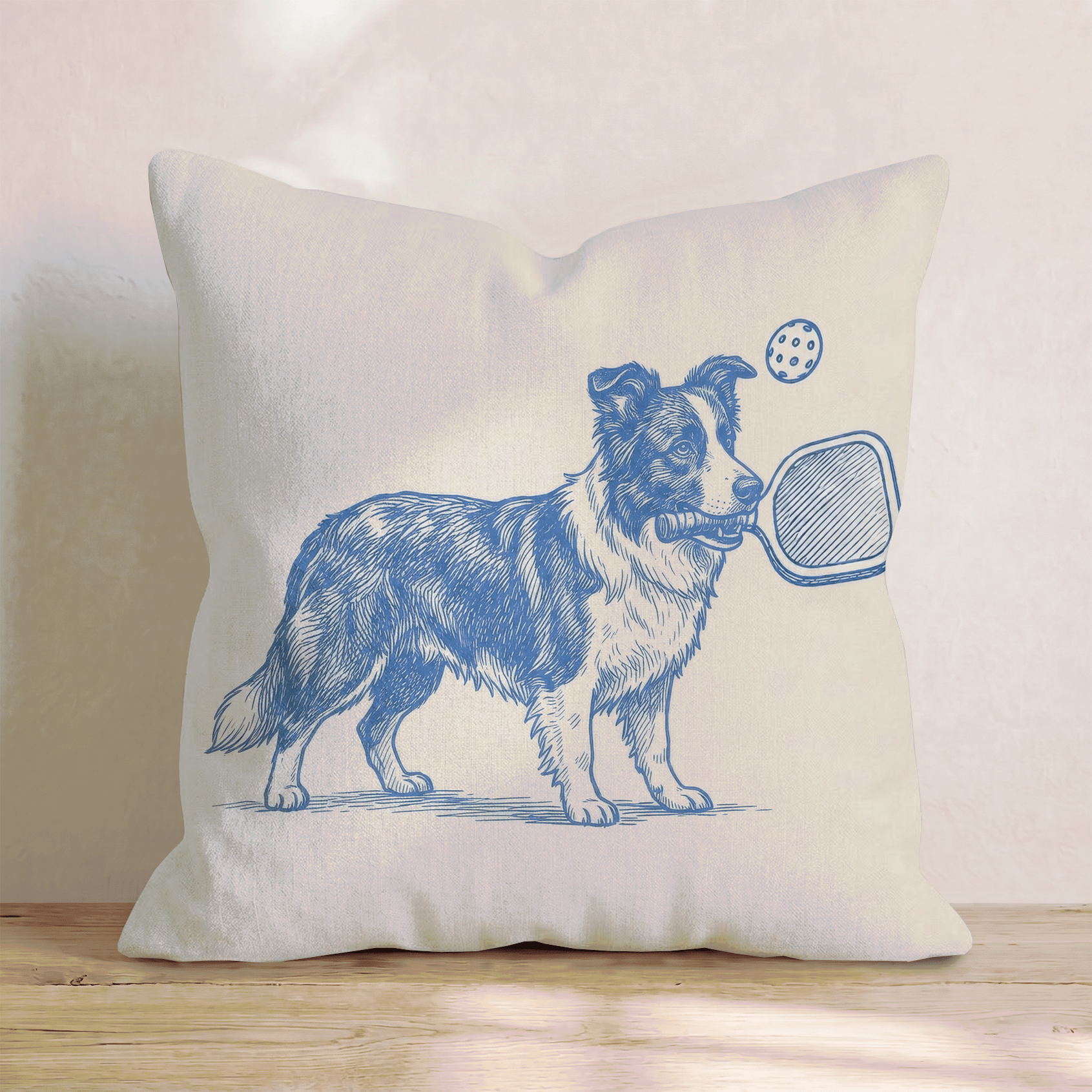Border Collie Pickleball Throw Pillow - Hillcroft Home