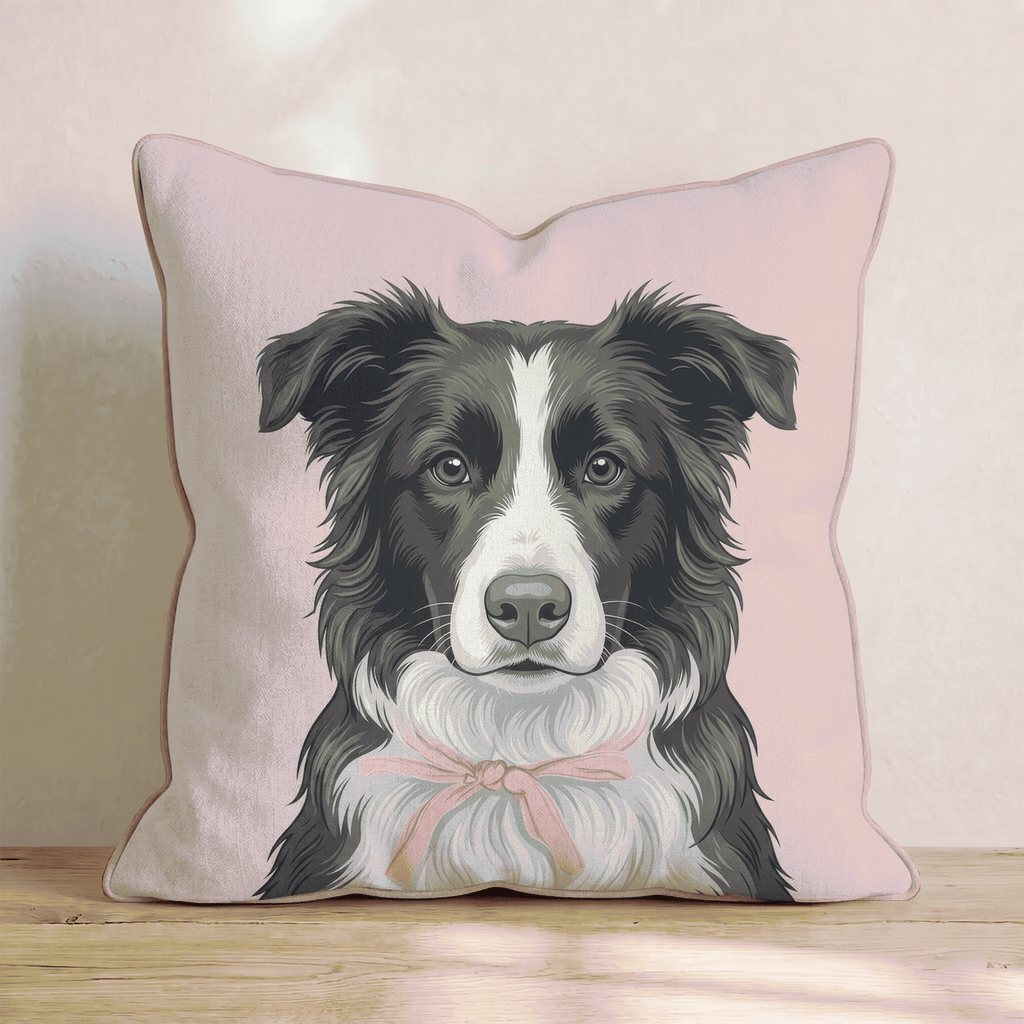 Border Collie Portrait Throw Pillow - Hillcroft Home