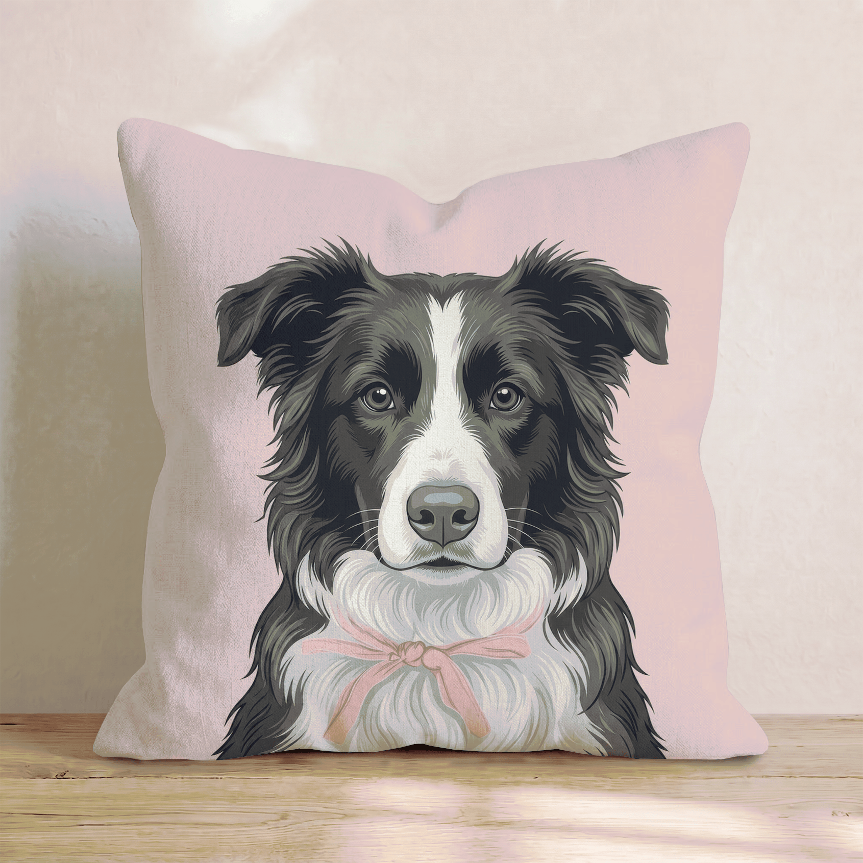 Border Collie Portrait Throw Pillow - Hillcroft Home