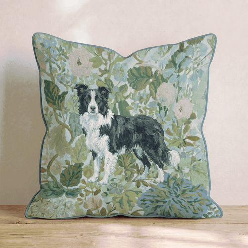 Border Collie Power Throw Pillow - Hillcroft Home