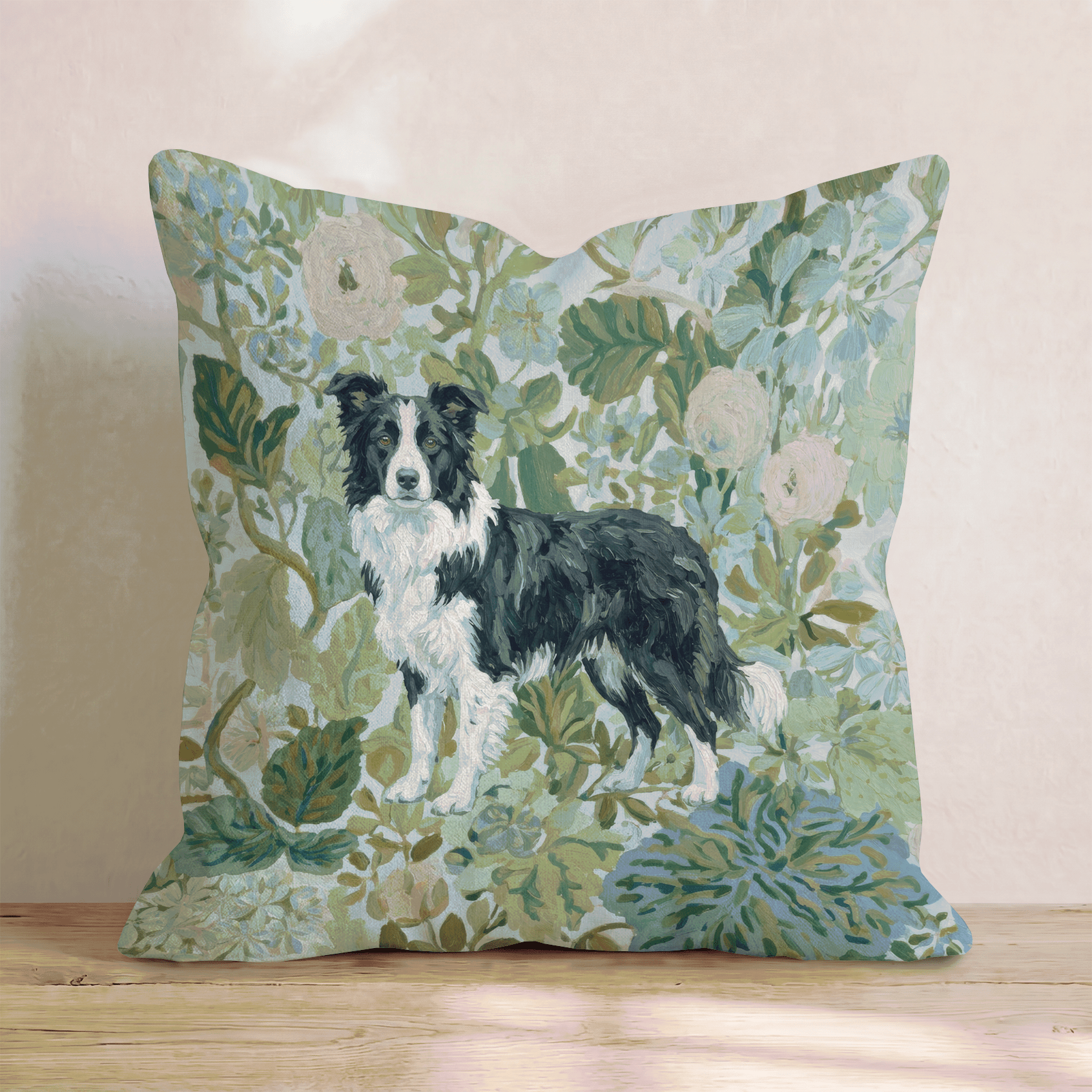 Border Collie Power Throw Pillow - Hillcroft Home
