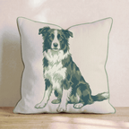 Border Collie Throw Pillow - Hillcroft Home