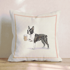 Boston Terrier Coffee Throw Pillow - Hillcroft Home