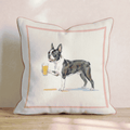 Boston Terrier Lager Throw Pillow - Hillcroft Home