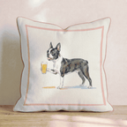 Boston Terrier Lager Throw Pillow - Hillcroft Home