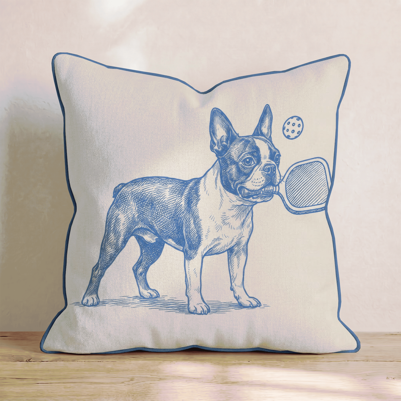 Boston Terrier Pickleball Throw Pillow - Hillcroft Home