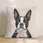 Boston Terrier Portrait Throw Pillow - Hillcroft Home