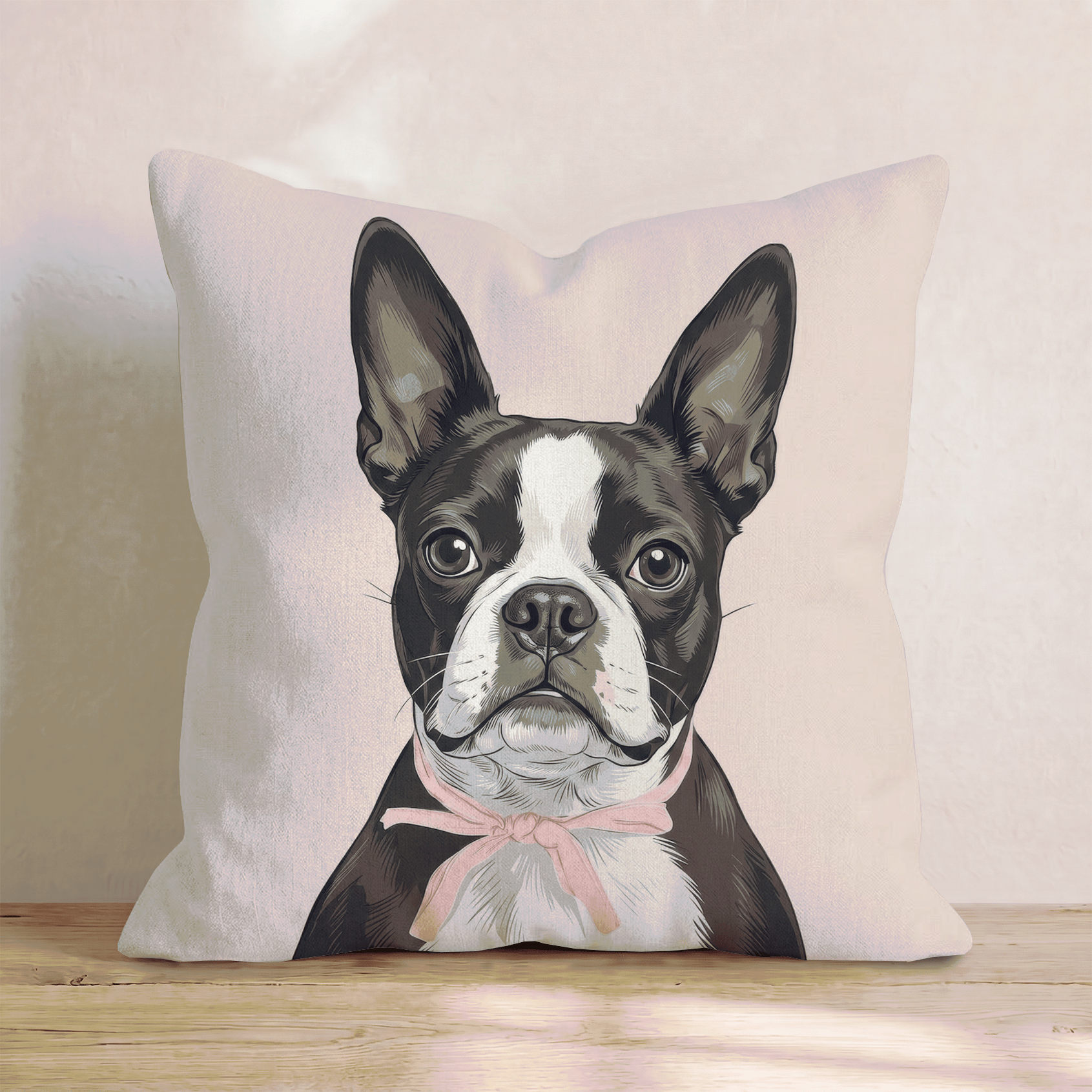 Boston Terrier Portrait Throw Pillow - Hillcroft Home