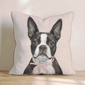 Boston Terrier Portrait Throw Pillow - Hillcroft Home