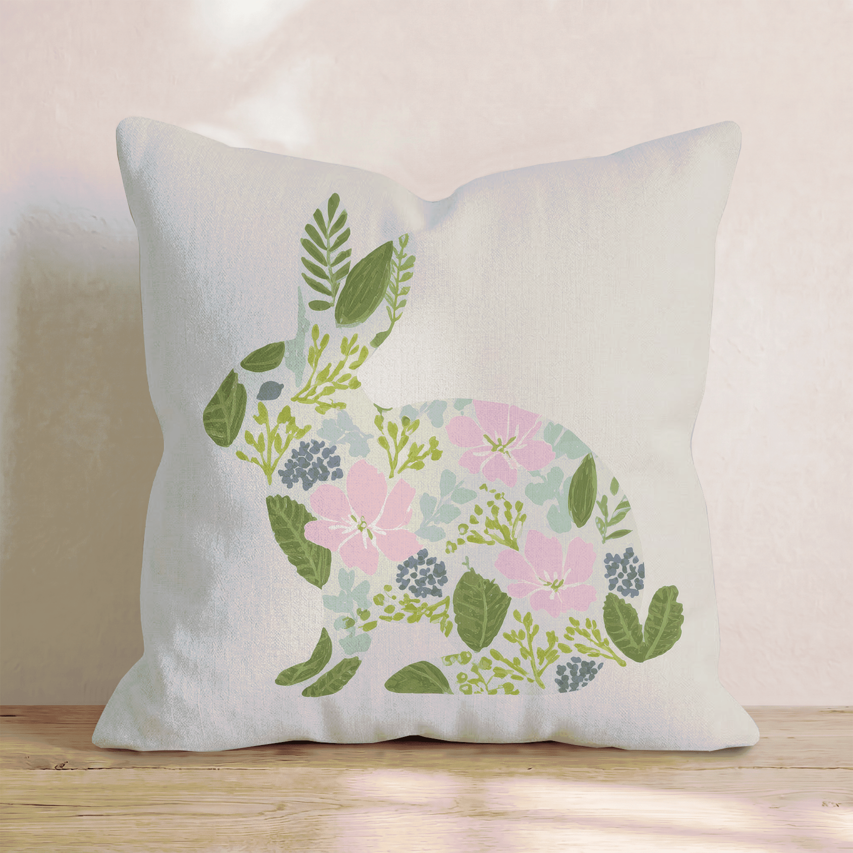Botanical Bunny Throw Pillow - Hillcroft Home
