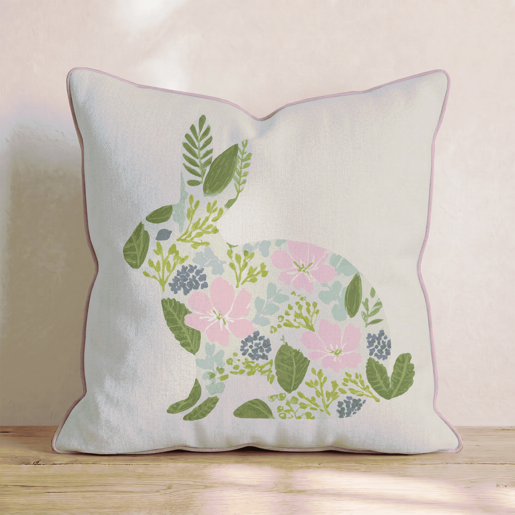 Botanical Bunny Throw Pillow - Hillcroft Home