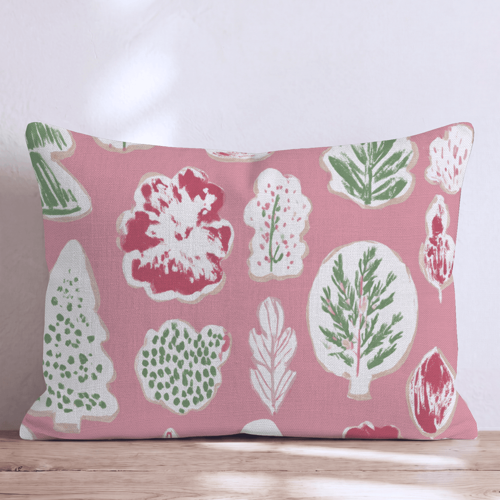 Botanical Cookie Pink Throw Pillow - Hillcroft Home
