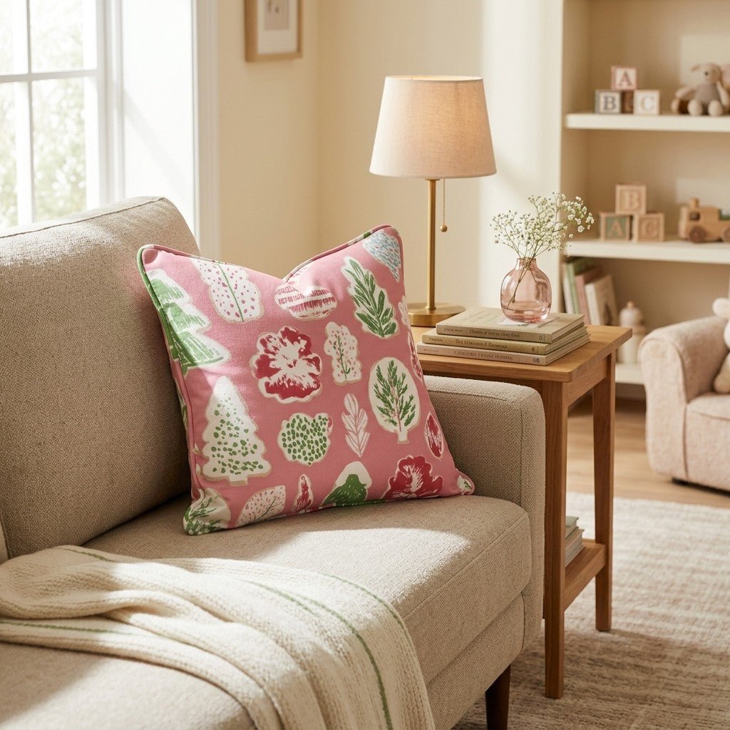 Botanical Cookie Pink Throw Pillow - Hillcroft Home