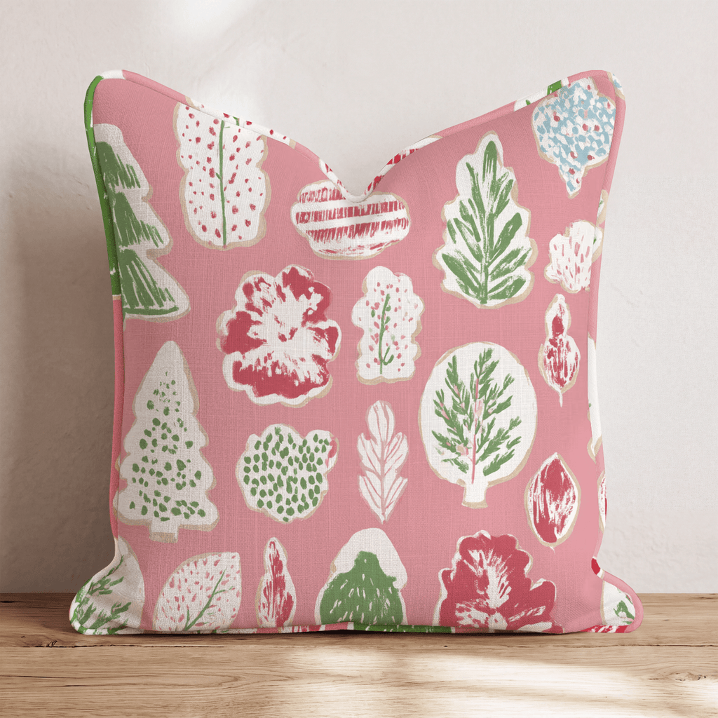 Botanical Cookie Pink Throw Pillow - Hillcroft Home