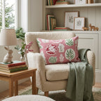 Botanical Cookie Pink Throw Pillow - Hillcroft Home
