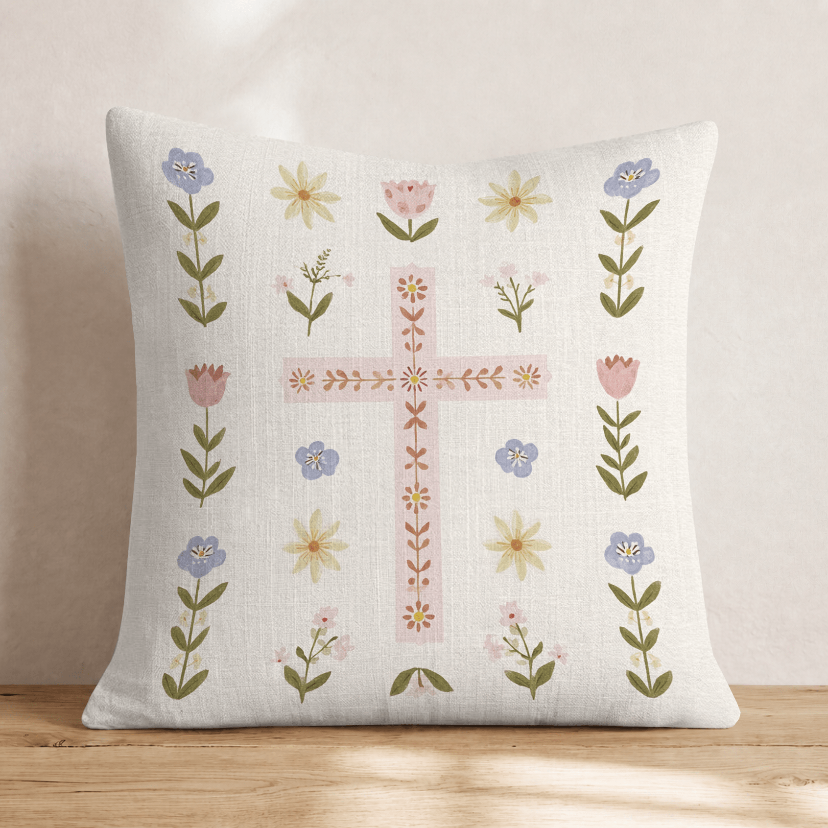 Botanical Cross Throw Pillow - Hillcroft Home