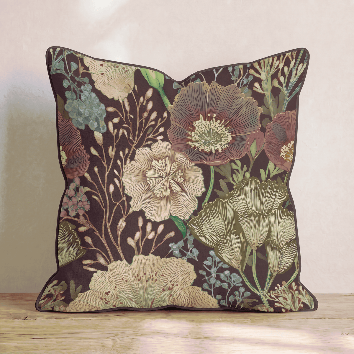 Botanical Nocturne Throw Pillow throw pillow - Hillcroft Home
