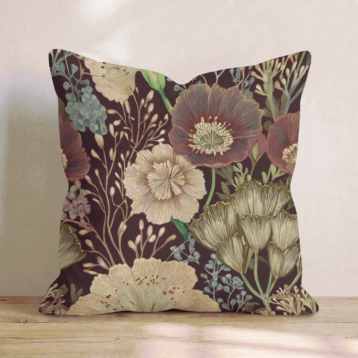 Botanical Nocturne Throw Pillow throw pillow - Hillcroft Home