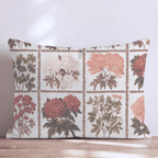 Botanical Quilt Blocks Throw Pillow - Hillcroft Home