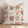 Botanical Quilt Blocks Throw Pillow - Hillcroft Home