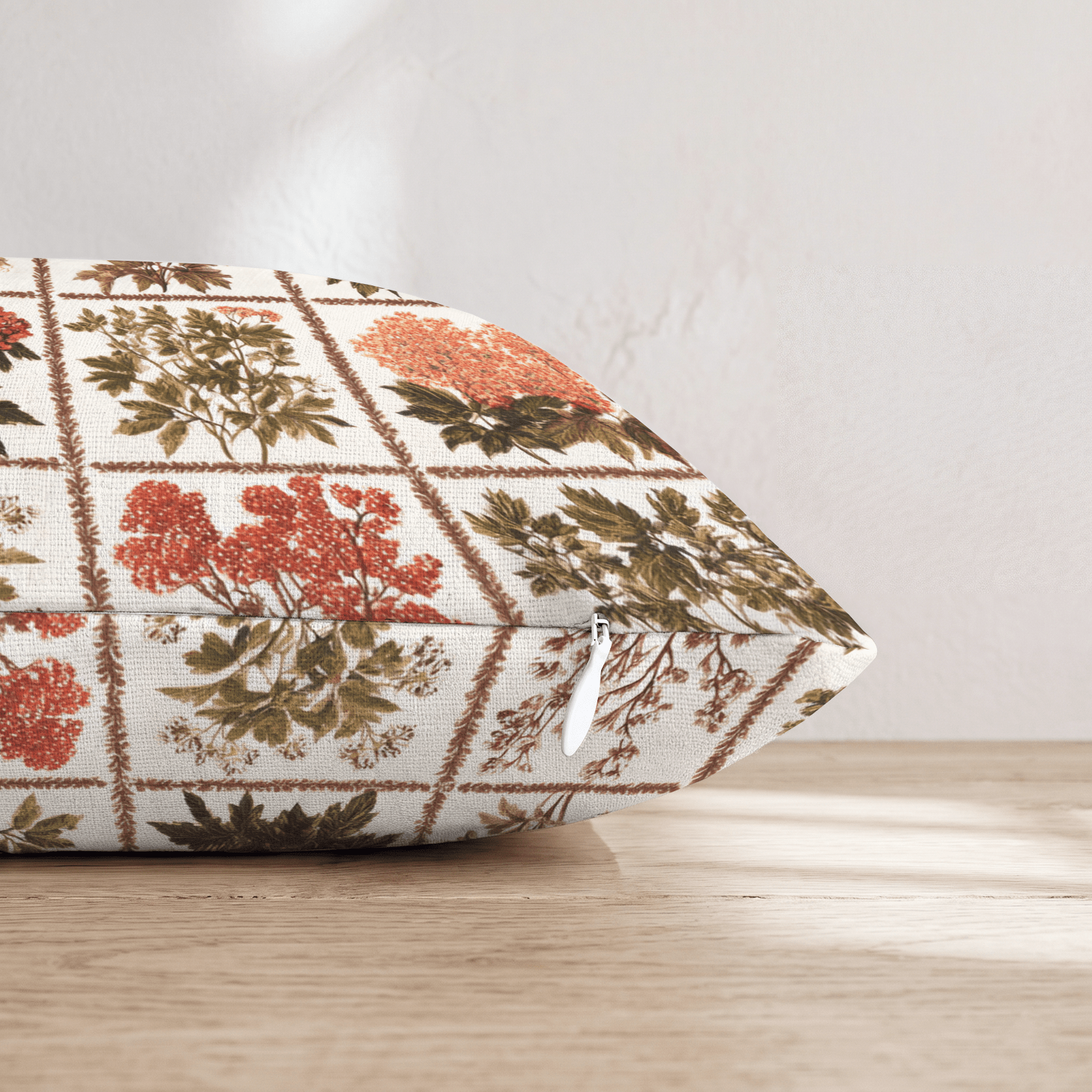 Botanical Quilt Blocks Throw Pillow - Hillcroft Home