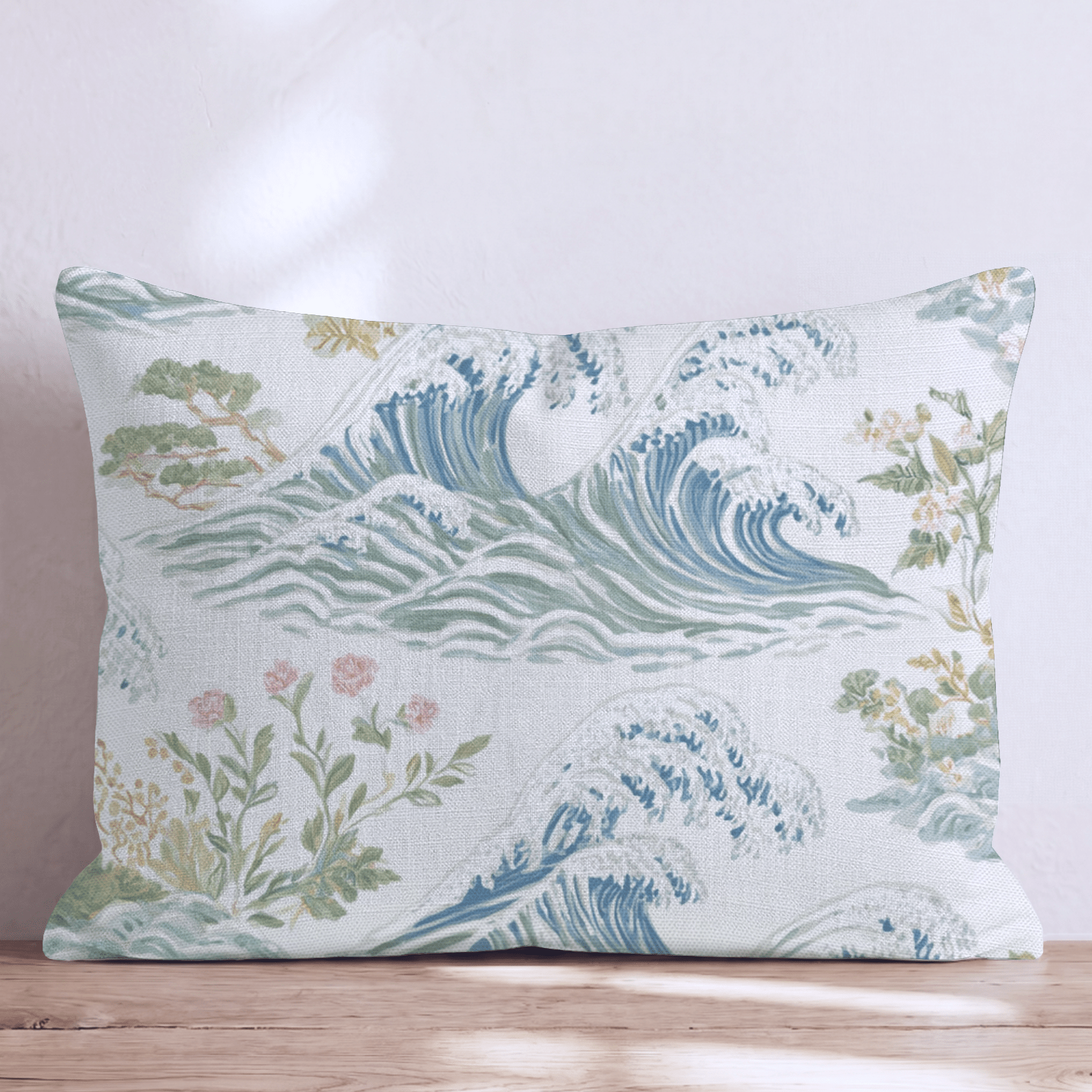 Botanical Waves Throw Pillow - Hillcroft Home