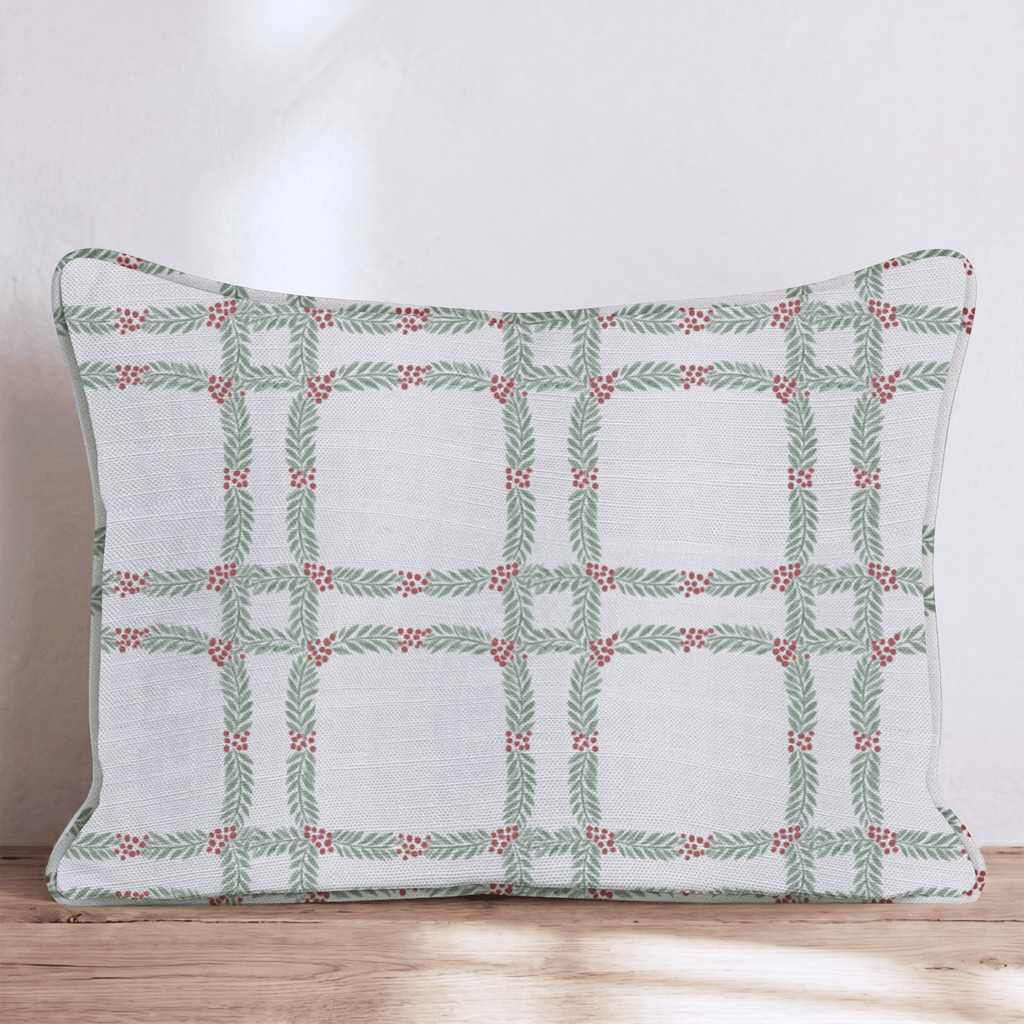 Bough Check Throw Pillow throw pillow - Hillcroft Home