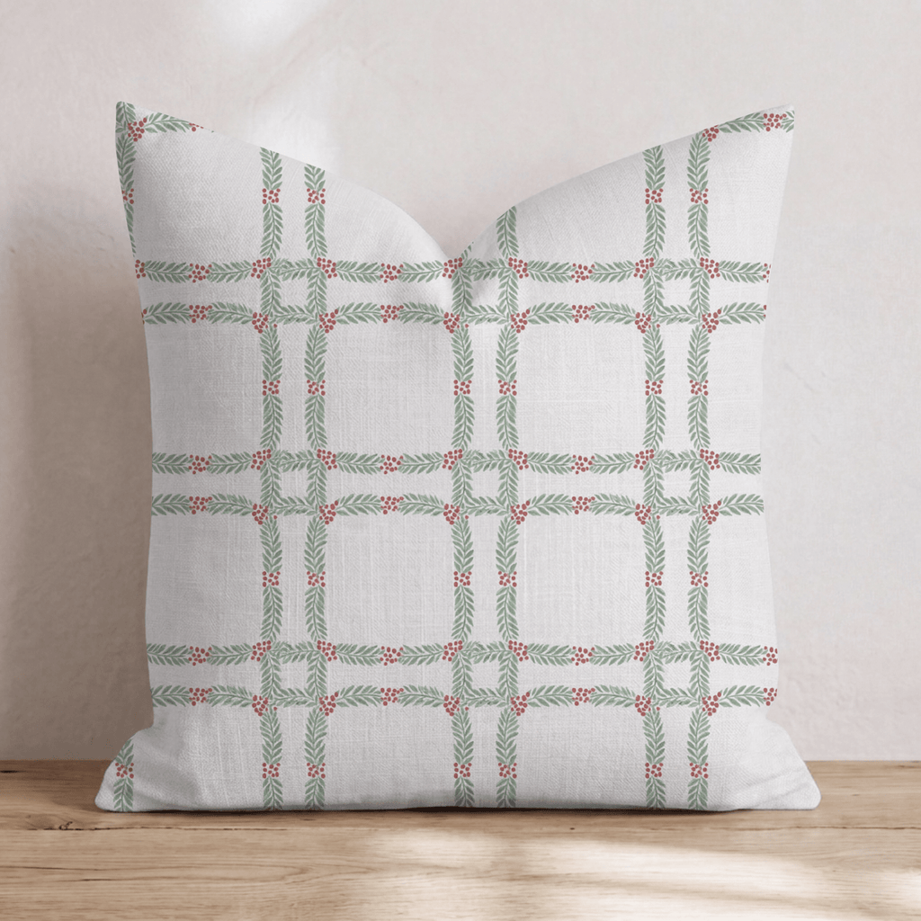 Bough Check Throw Pillow throw pillow - Hillcroft Home