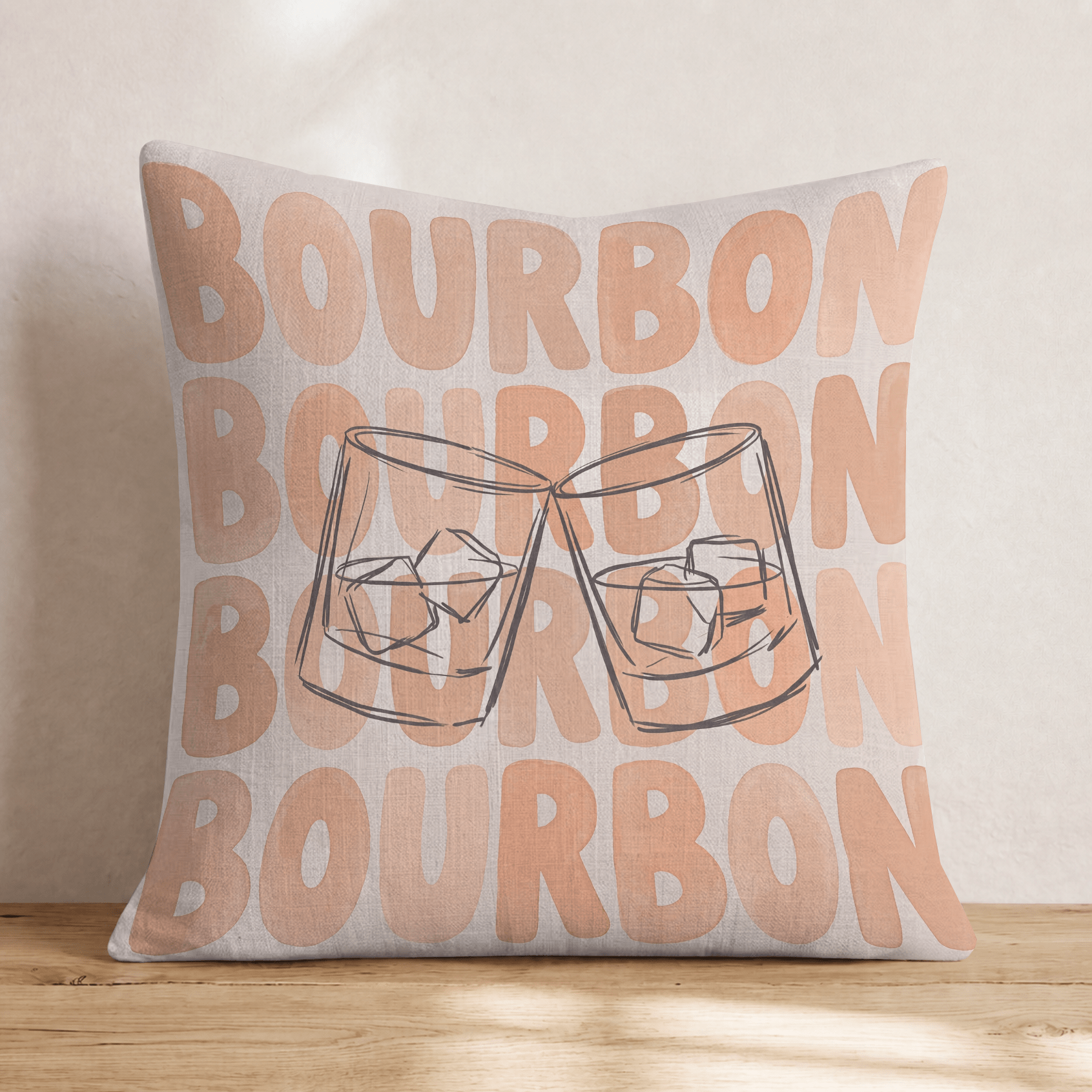 Bourbon On Repeat Throw Pillow - Hillcroft Home
