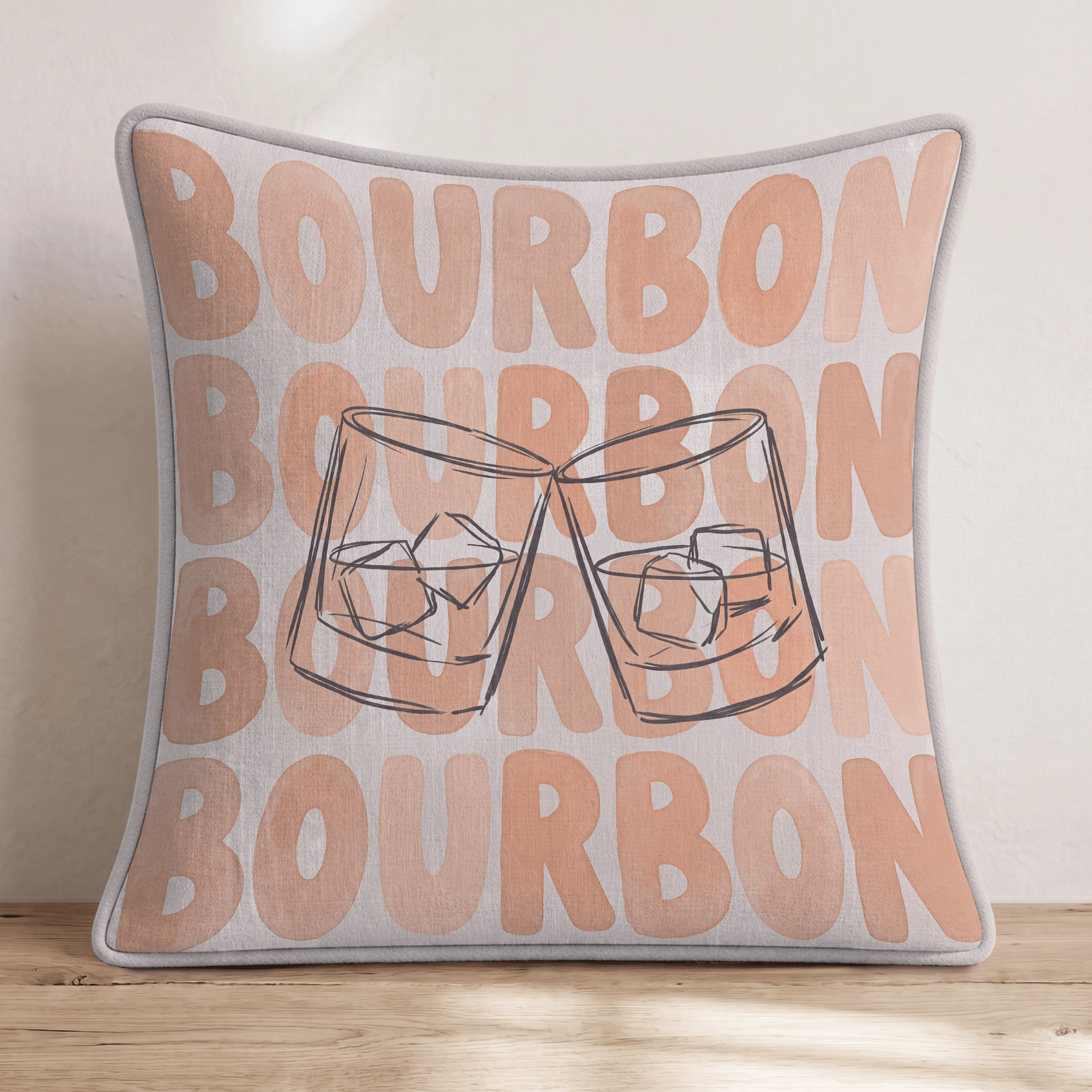 Bourbon On Repeat Throw Pillow - Hillcroft Home