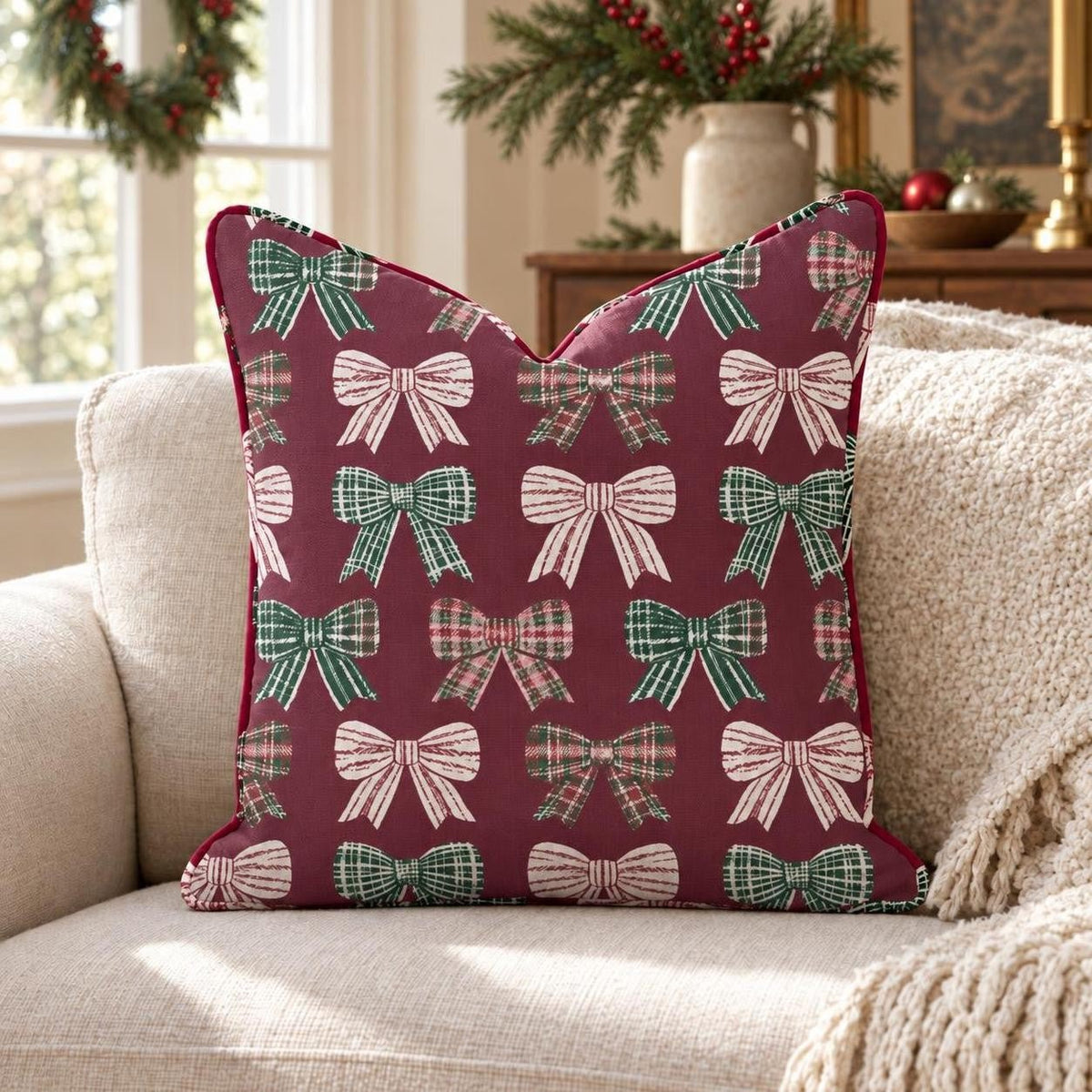 Bow Me Away Throw Pillow throw pillow - Hillcroft Home