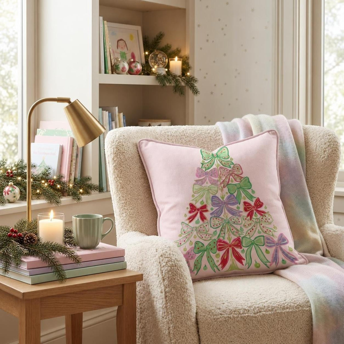 Bow Tree Throw Pillow throw pillow - Hillcroft Home