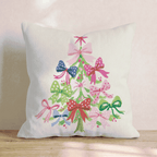 Bow Trimmed Tree Throw Pillow - Hillcroft Home