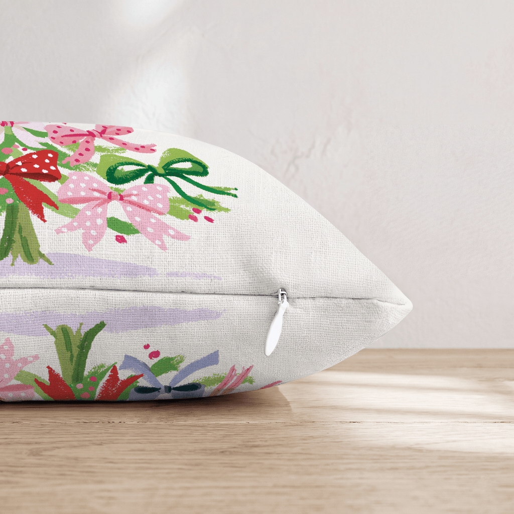 Bow Trimmed Tree Throw Pillow - Hillcroft Home