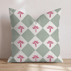 Bows and Stripes Throw Pillow - Hillcroft Home