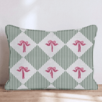Bows and Stripes Throw Pillow - Hillcroft Home