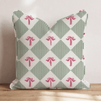 Bows and Stripes Throw Pillow - Hillcroft Home