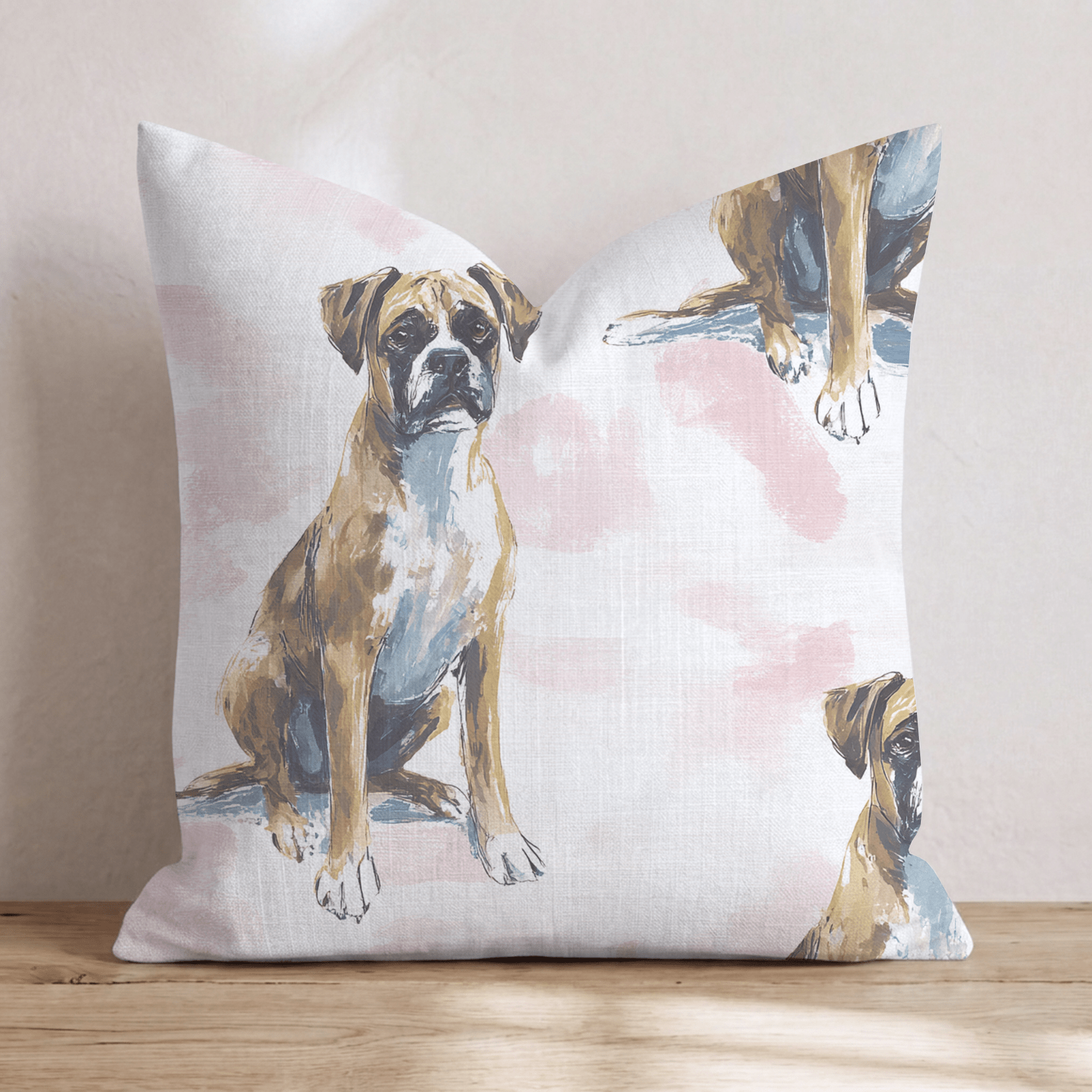 Boxer Born Throw Pillow - Hillcroft Home