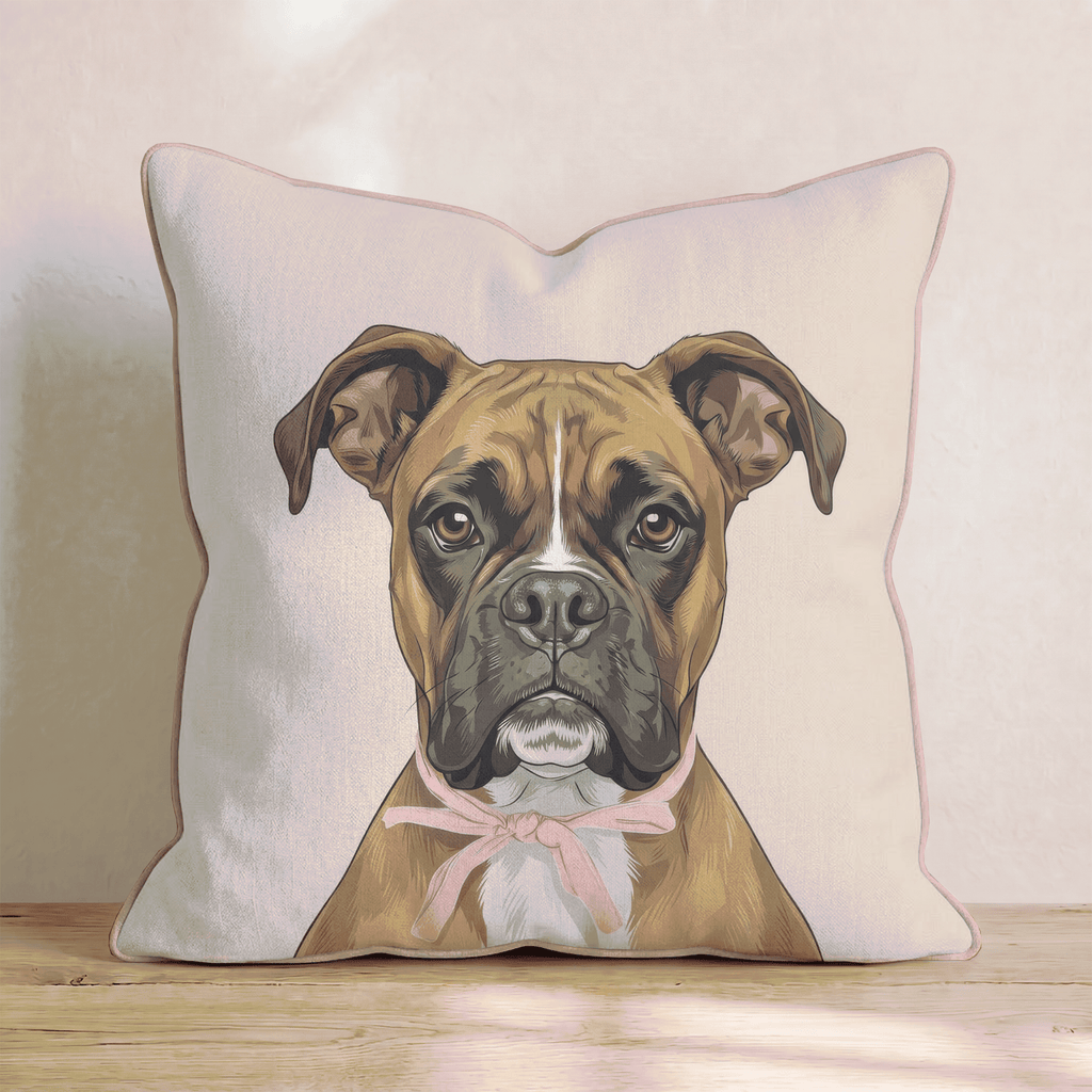 Boxer Portrait Throw Pillow - Hillcroft Home