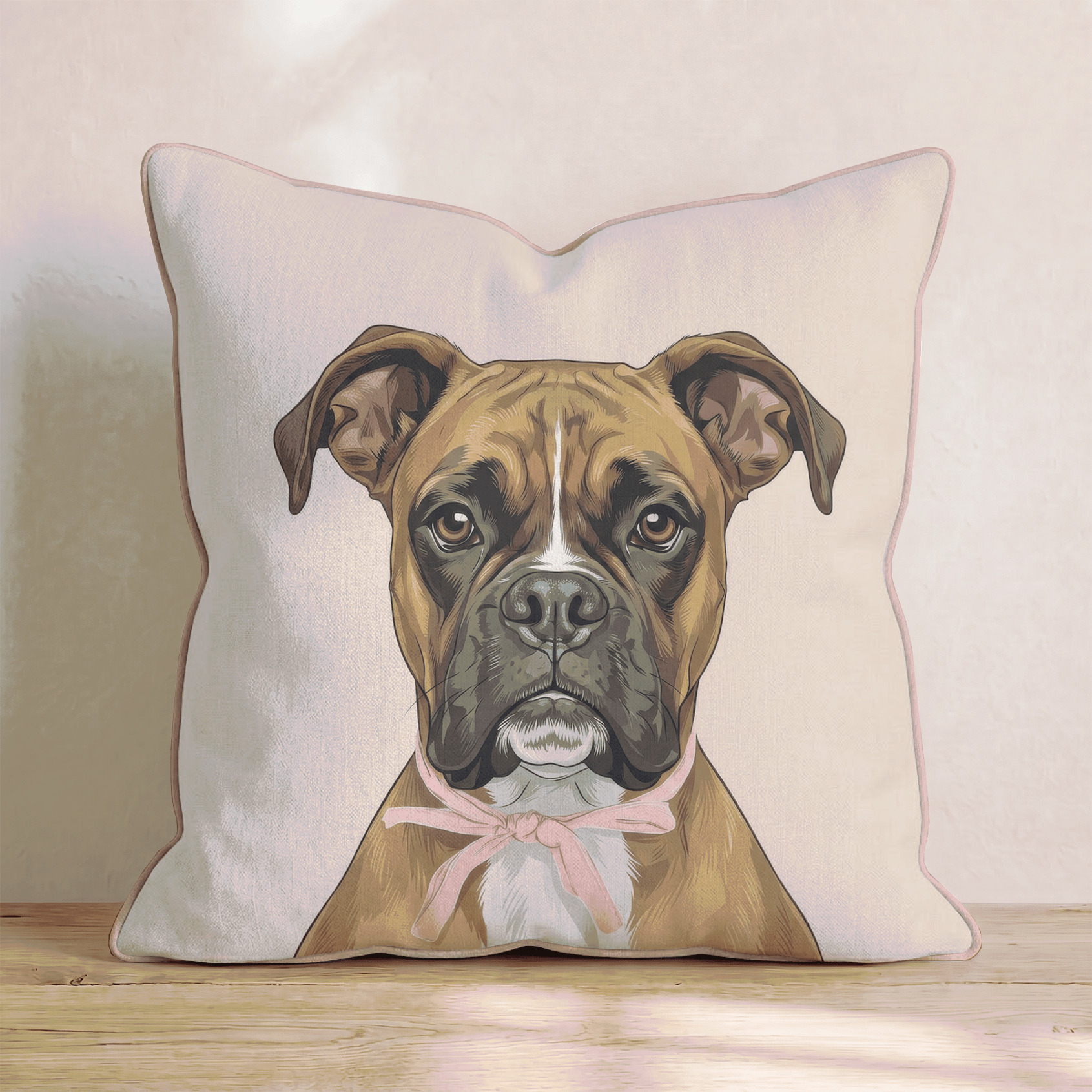 Boxer Portrait Throw Pillow - Hillcroft Home