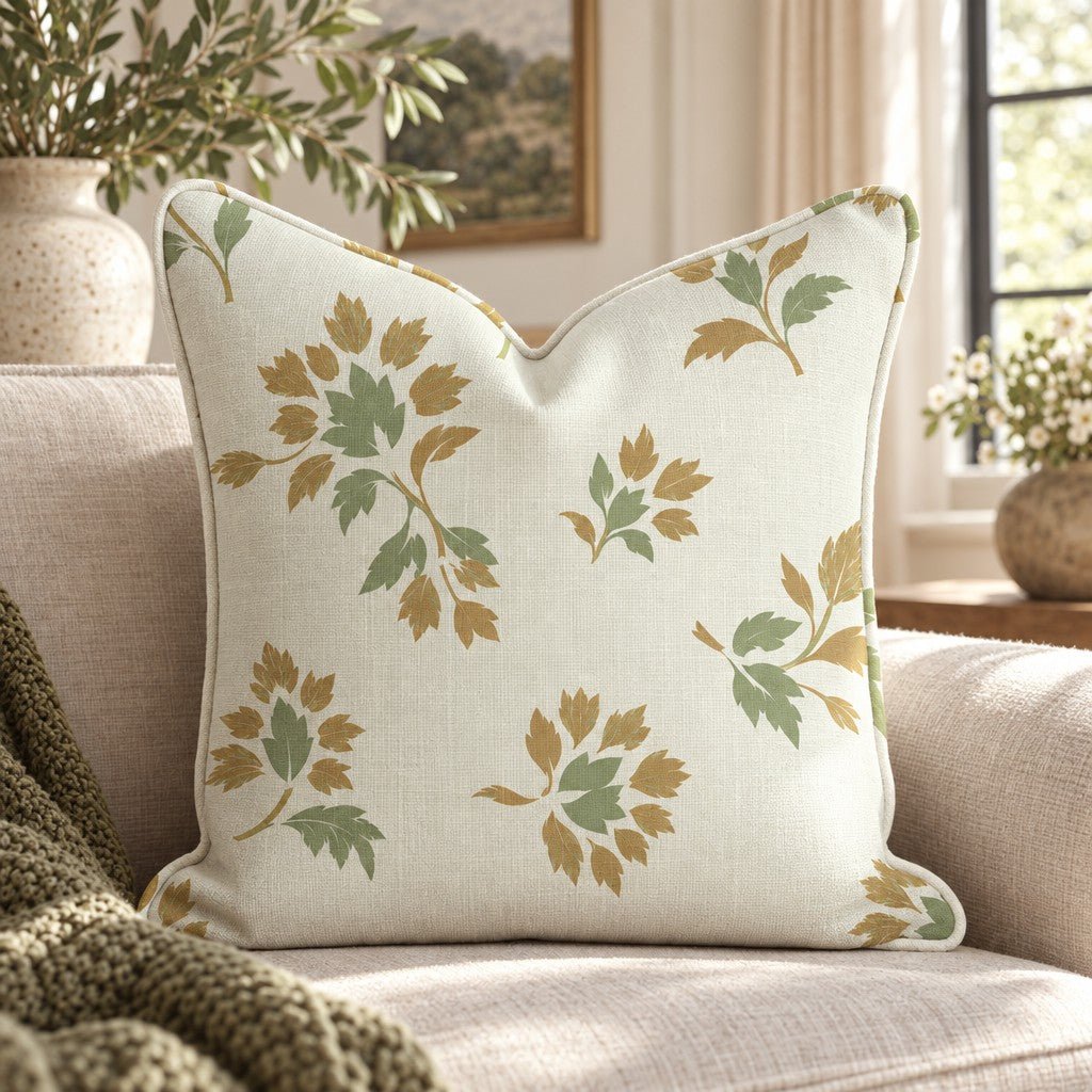 Briarwood Bloom Mint Throw Pillow throw pillow - Hillcroft Home