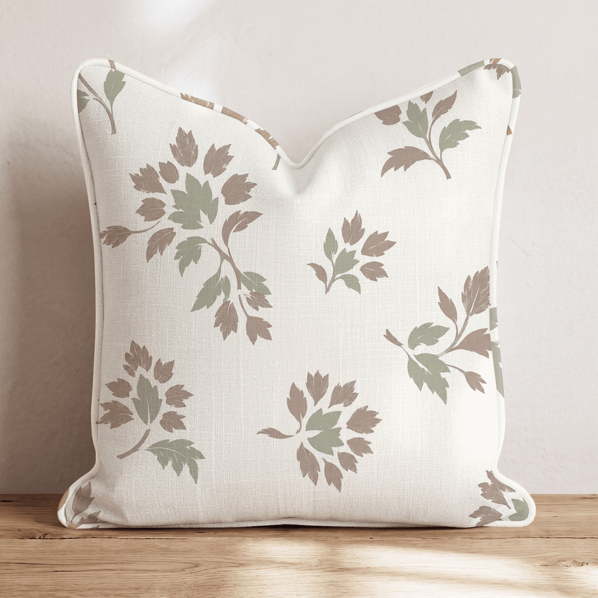 Briarwood Bloom Neutral Throw Pillow throw pillow - Hillcroft Home