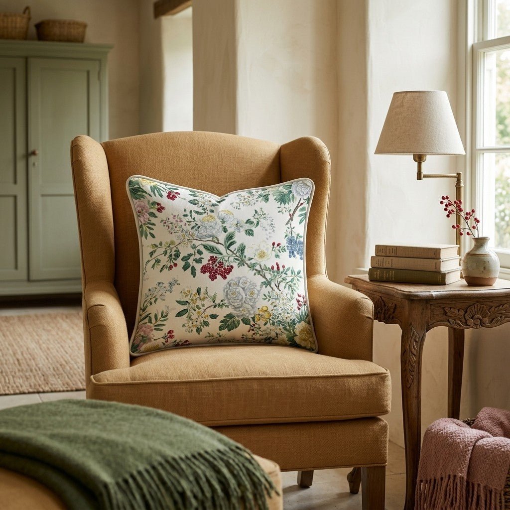 Bridal Botanical Throw Pillow - Hillcroft Home