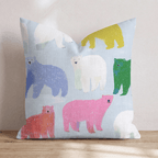 Bright and Fun Bears Throw Pillow - Hillcroft Home