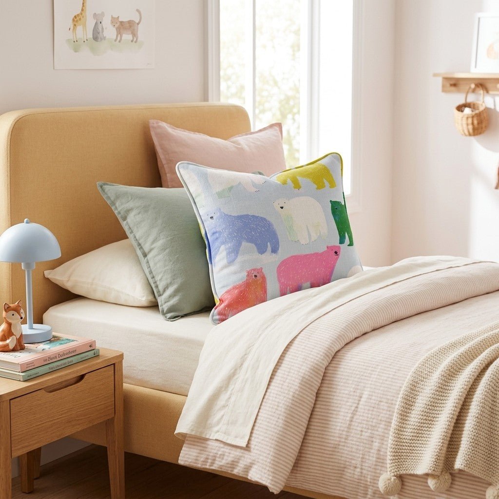 Bright and Fun Bears Throw Pillow - Hillcroft Home