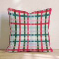 Bright And Merry Plaid Throw Pillow - Hillcroft Home